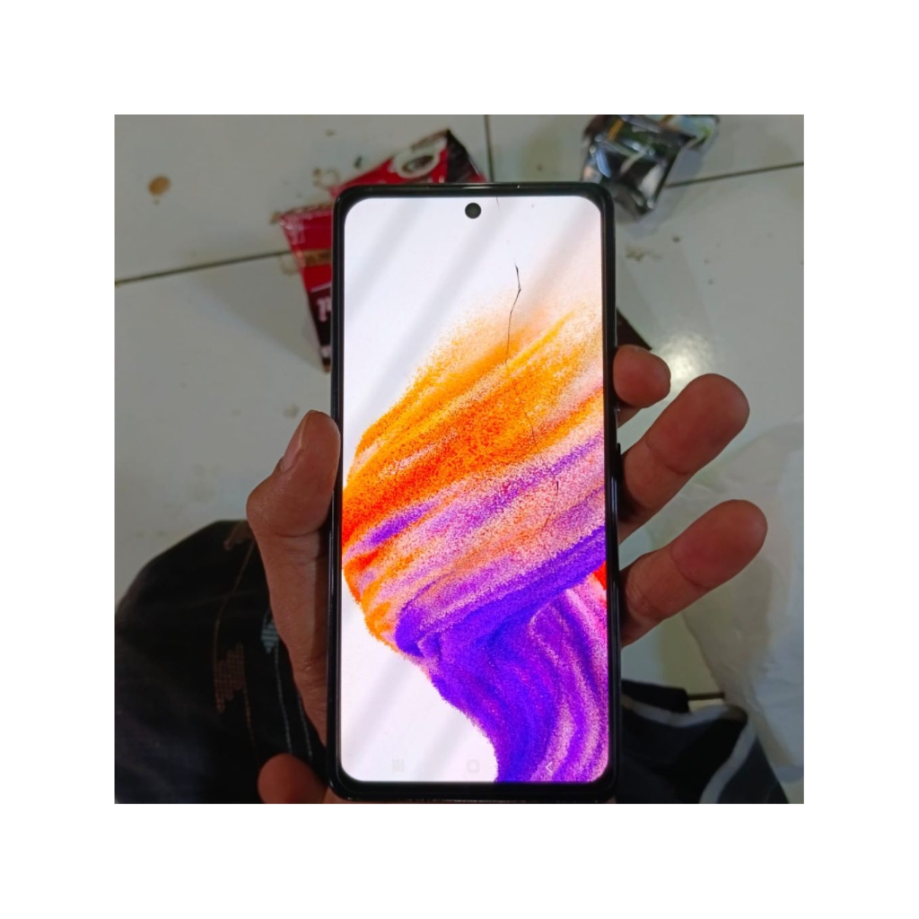 lcd touchcreen + frame samsung galaxy a53 5G sudah berikut frame minus retak seperti di gambar asli 