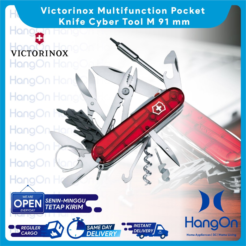 Victorinox Cyber Tool M 91 mm Multifunction Pocket Knife 32 Functions Blade Corkscrew Reamer Punch S