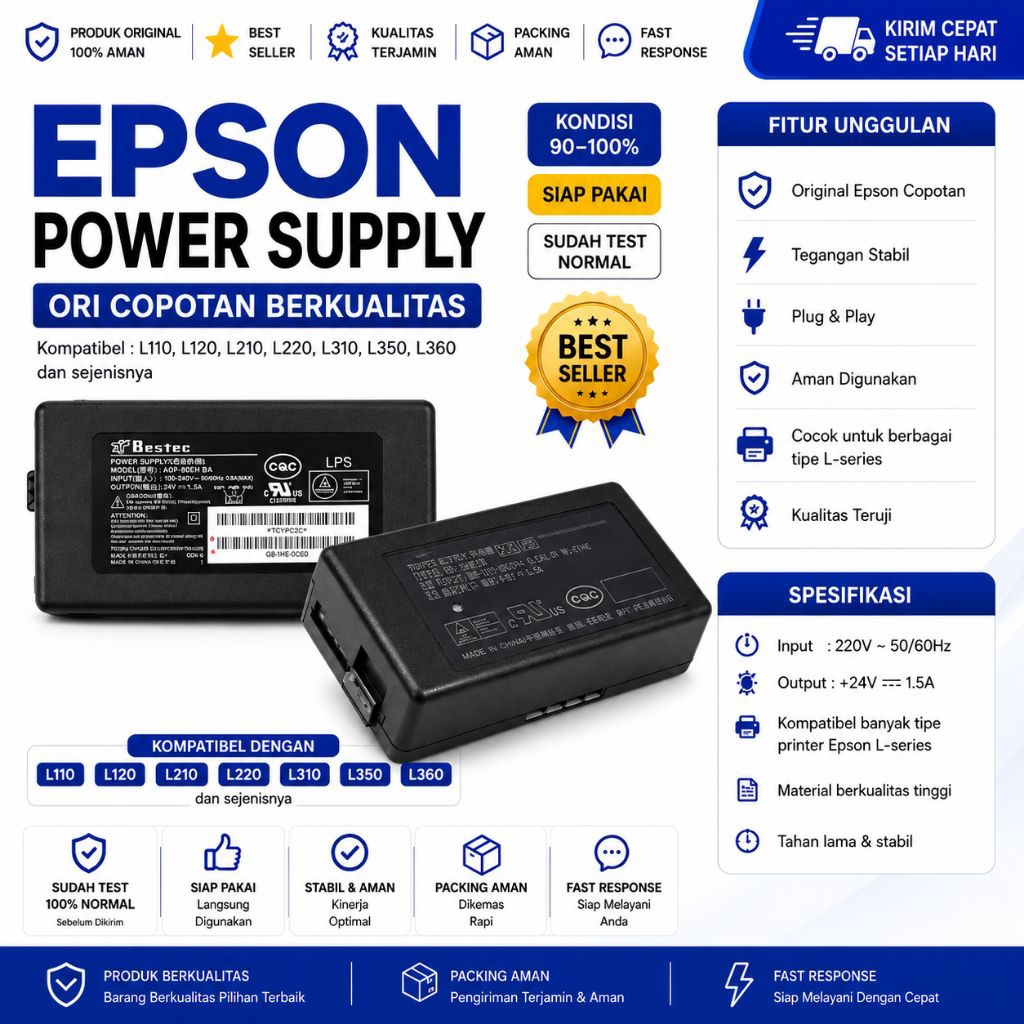 Power Supply Epson L110 L210 L360 Original – Adaptor Printer Epson L Series Stabil & Awet