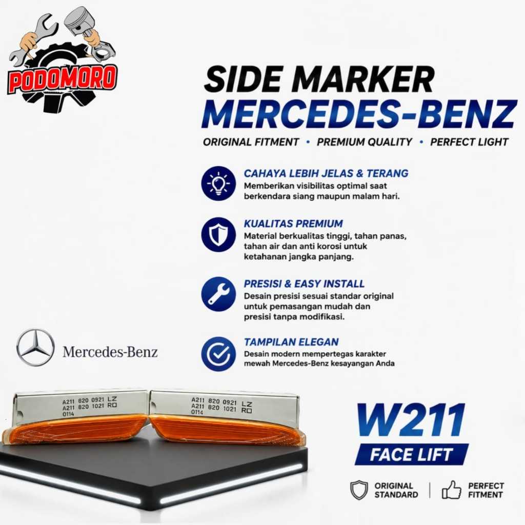 Side Marker Lampu Mercy Mercedes Benz E Class W211 2007-2009 Face Lift