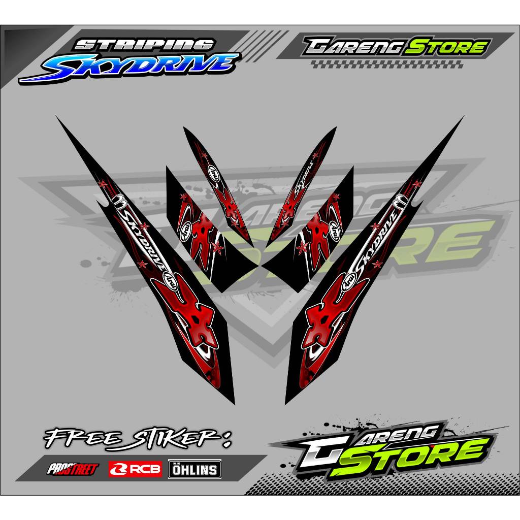STRIPING VARIASI SUZUKI SKYDRIVE - ARAI SURIKEN/ STICKER LIST VARIASI MOTOR SUZUKI SKYDRIVE