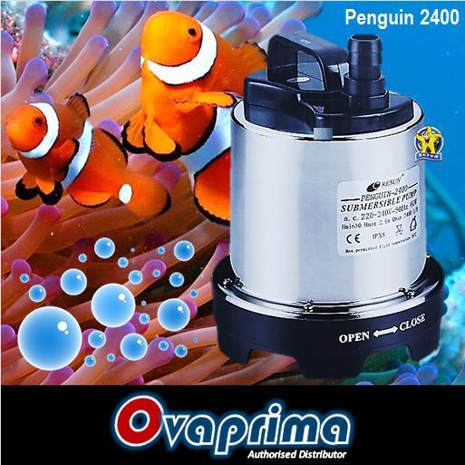 Resun Penguin-2400 Pompa Air Aquarium/Kolam Stainless Steel + Nozel Air Mancur Resun Penguin2400