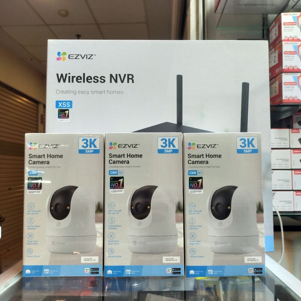 PAKET CCTV 4 CHANNEL WIRELESS NVR EZVIZ 3 KAMERA EZVIZ 5MP GARANSI RESMI