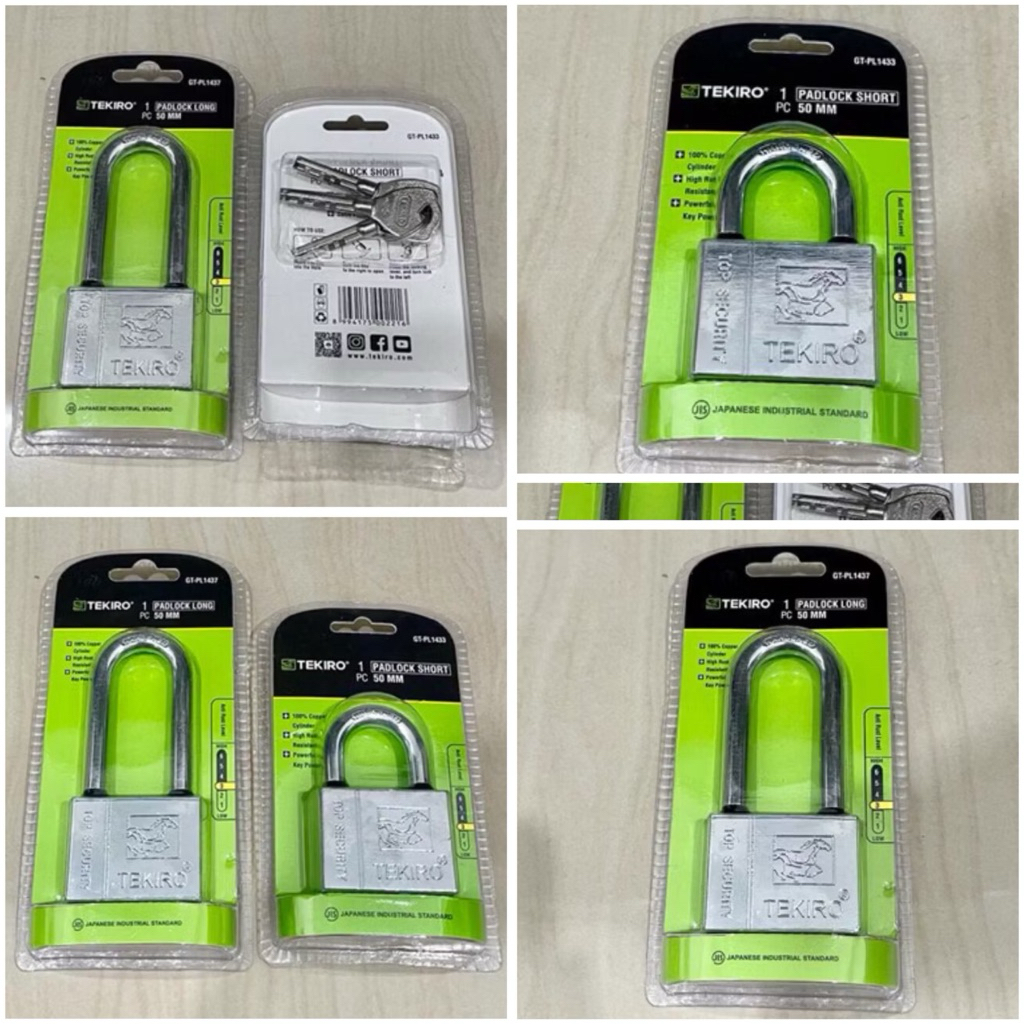 TEKIRO 50mm GEMBOK NIKEL NEKEL ORIGINAL tekiro japan leher PENDEK normal @ PANJANG LONG & SHORT gemb