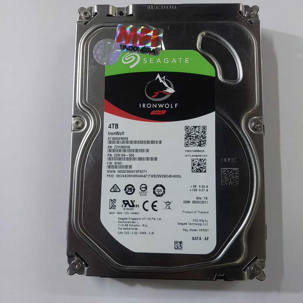 hardisk 4tb internal 3.5inch sata IRONWOLF NAS MURAH HDD NAS 4TB Second original