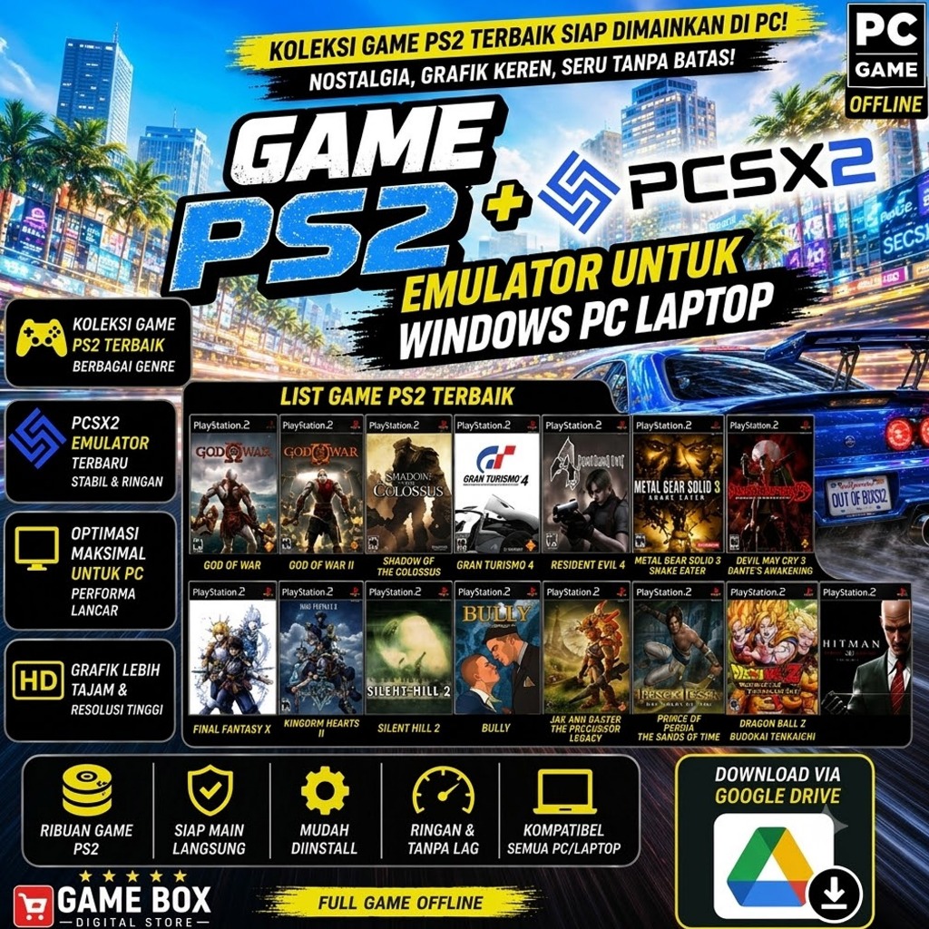 (RDP) GAME PS 2 + PCSX 2 EMULATOR UNTUK WINDOWS PC LAPTOP