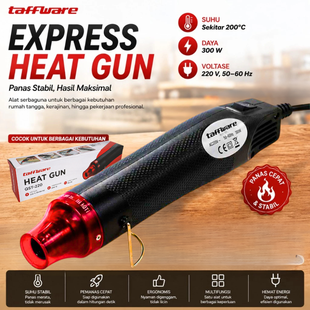 Taffware HeatGun Blower Pemanas Mini 220V 300W - QST-220
