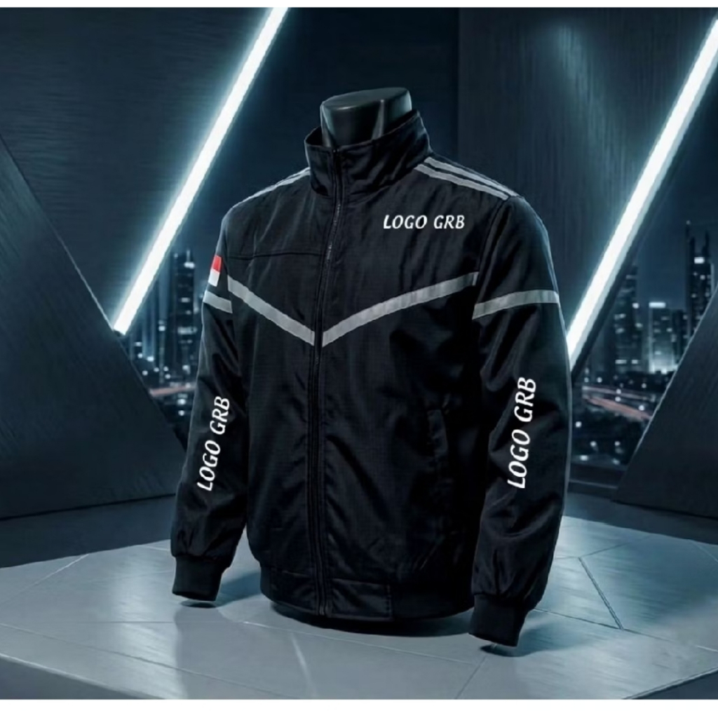 JAKET BOMBER HITAM GRB