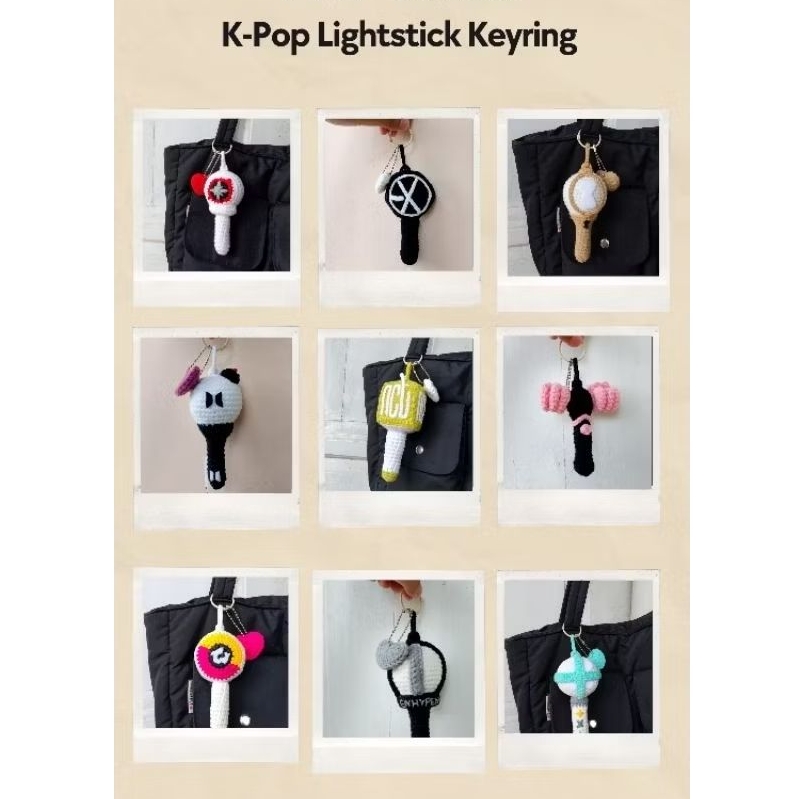 ReNH Mini K-Pop Lighstick Keyring Charm BTS/EXO/Stray Kids/TXT/Enhypen/Blackpink