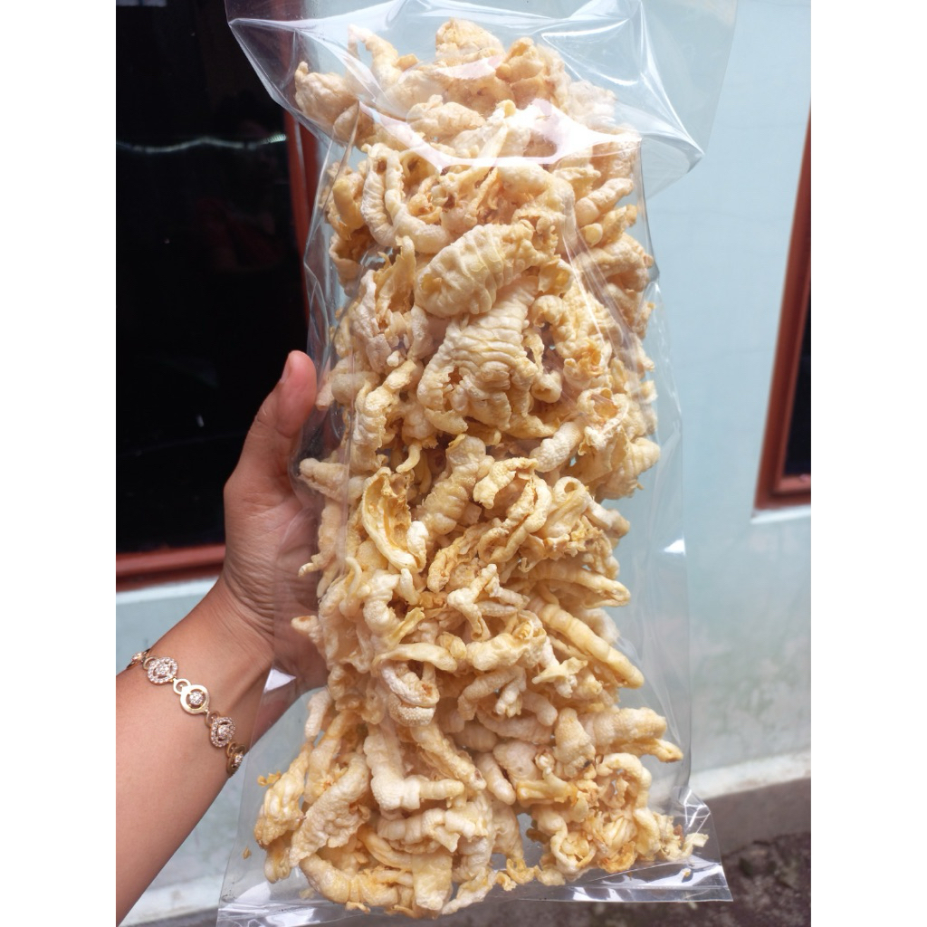 500 GRAM KERIPIK CEKER AYAM TANPA TULANG TANPA TEPUNG TASA GURIH ASIN / KERIPIK CEKER AYAM CRISPY