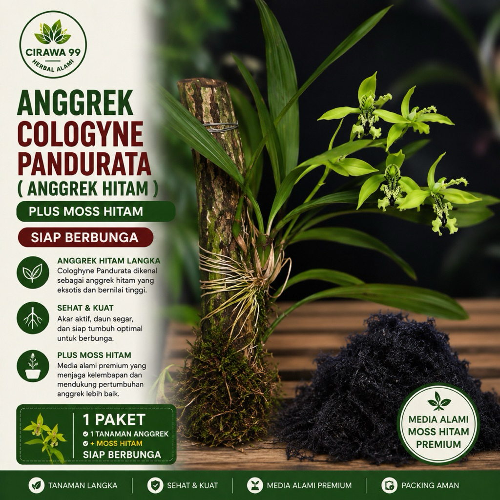 Anggrek Cologhyne/Anggrek Hitam Langka Asli Hutan Kalimantan