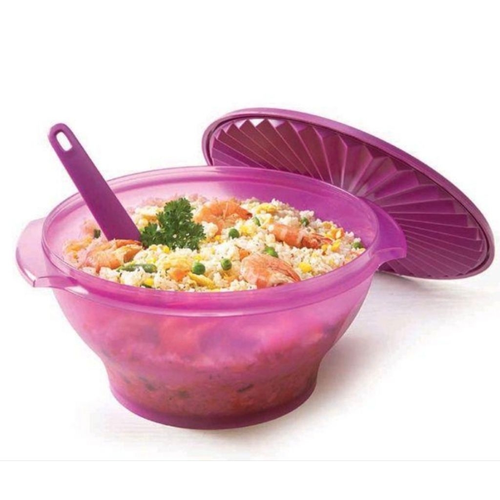 large rice bowl tupperware dengan sendok nasi