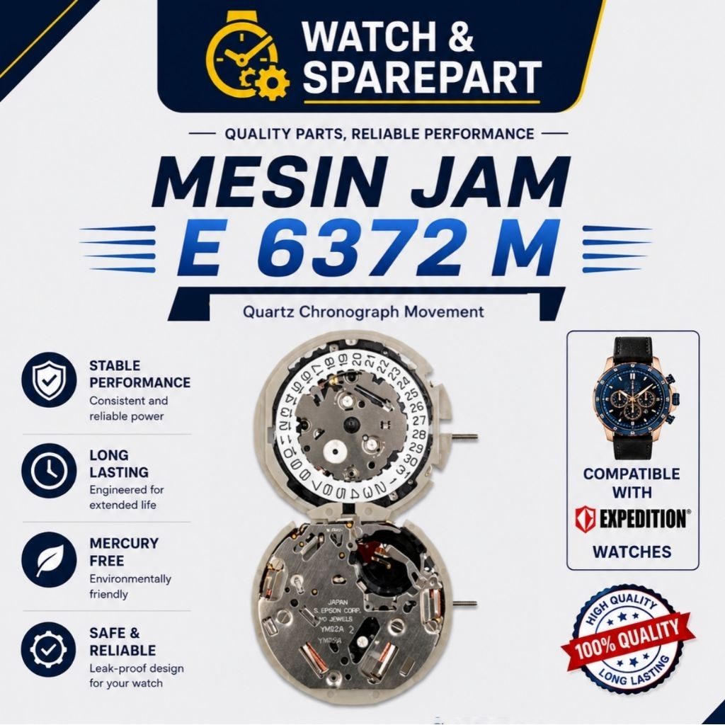 Mesin Original Compatible Jam Tangan Expedition Type E 6372 M