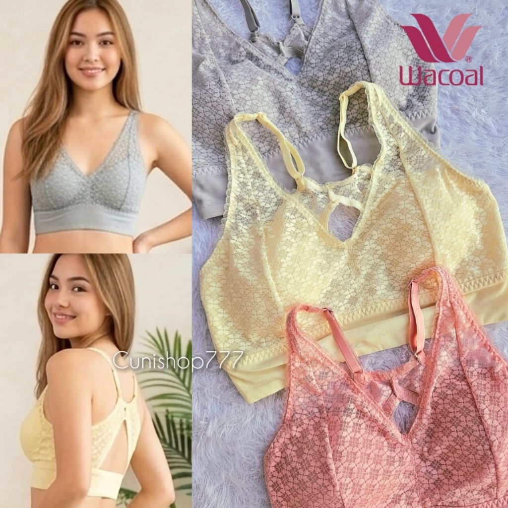 WACOAL BRA MOOD LOVELY TANPA KAWAT SIZE M L 32 34 36 BRALETTE YB 3428 YB3428