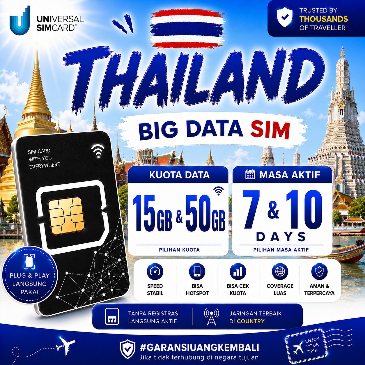 Sim Card Thailand Bangkok || Sim Card DTAC Big Data - True Unlimited UNISIM