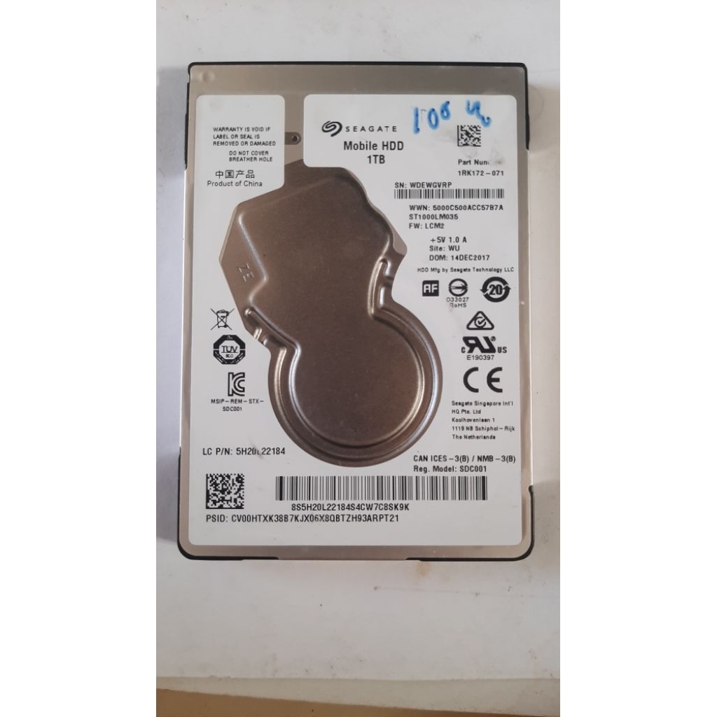 Hardisk 1 tera Pc 2.5 Sentinel100