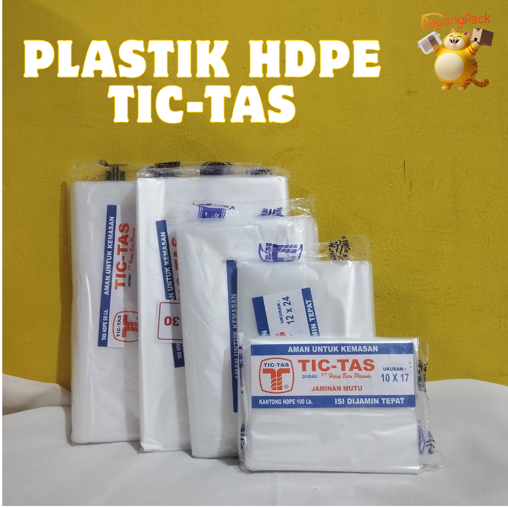 Kantong Plastik HDPE TicTas 100pcs - Aman untuk Makanan Panas, Tahan Panas, Transparan