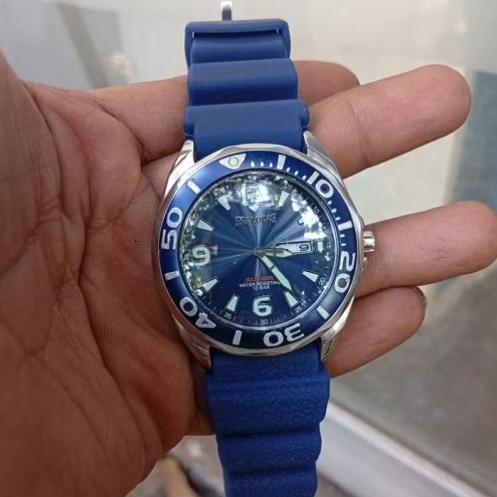 Jam Tangan Spalding Solar Matic Diver Original