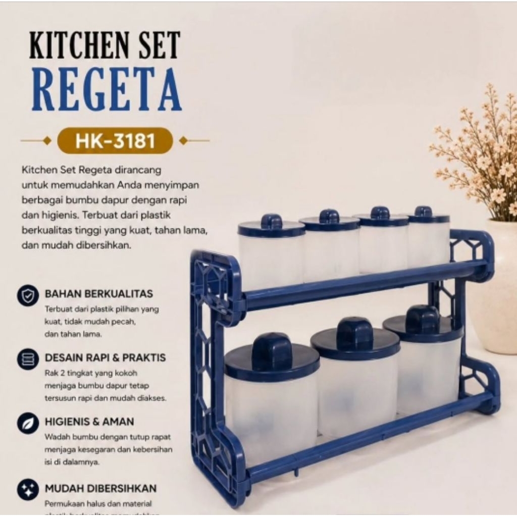 Kitchen Set Regeta / Rak Bumbu / Wadah Bumbu