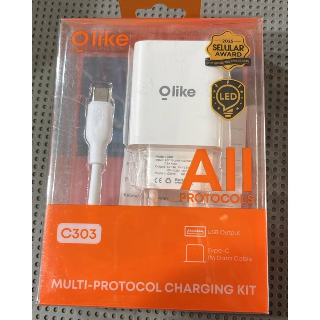 SET CHARGER OLIKE C303 22,5W - USB A TO C
