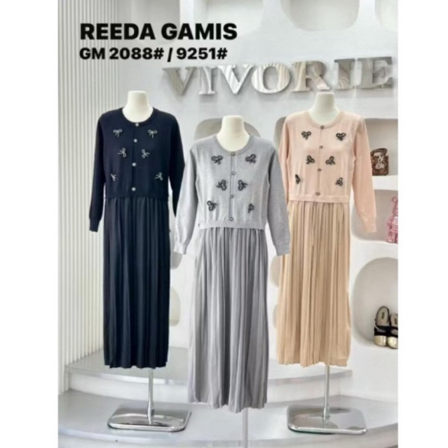 gamis reeda, gamis blink, gamis vivorie, gamis bkk, gamis putih, white maxi, dress katun bordir, gam