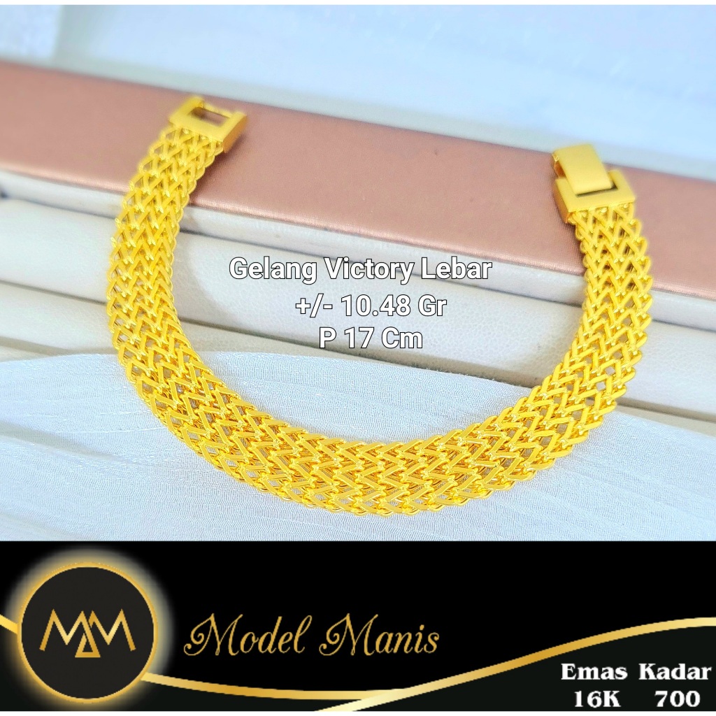 Gelang Emas Victory lebar emas 700 kadar 16k