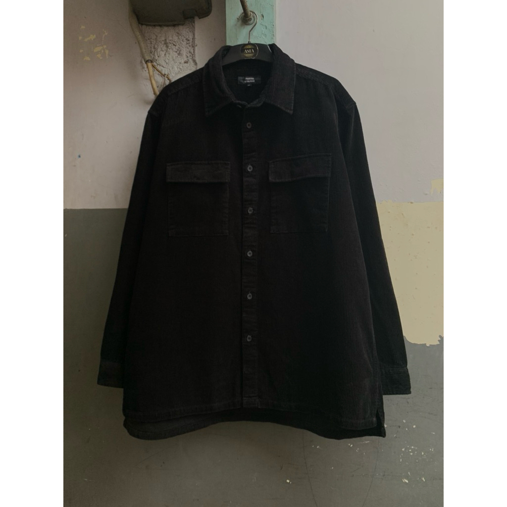 kemeja pria musinsa standard curduroy hitam lengan panjang preloved