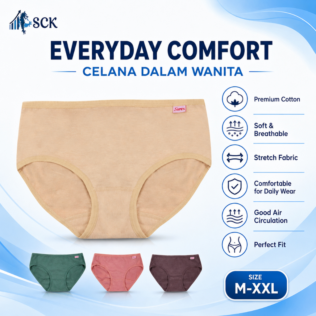 Celana Dalam Wanita SOREX 1228 - 1227 - 1229 Katun Lembut  / Pakaian Dalam Cewek - sckmenwear GROSIR
