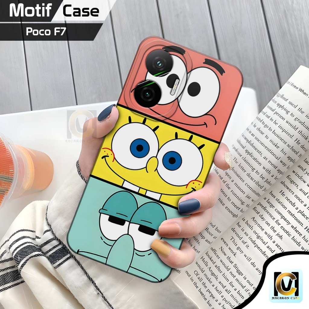 Case Handphone Poco F7 5G | Poco F7 Pro 5G | Poco F7 Ultra 5G Terbaru Motif Spongebob | Softcase HP 