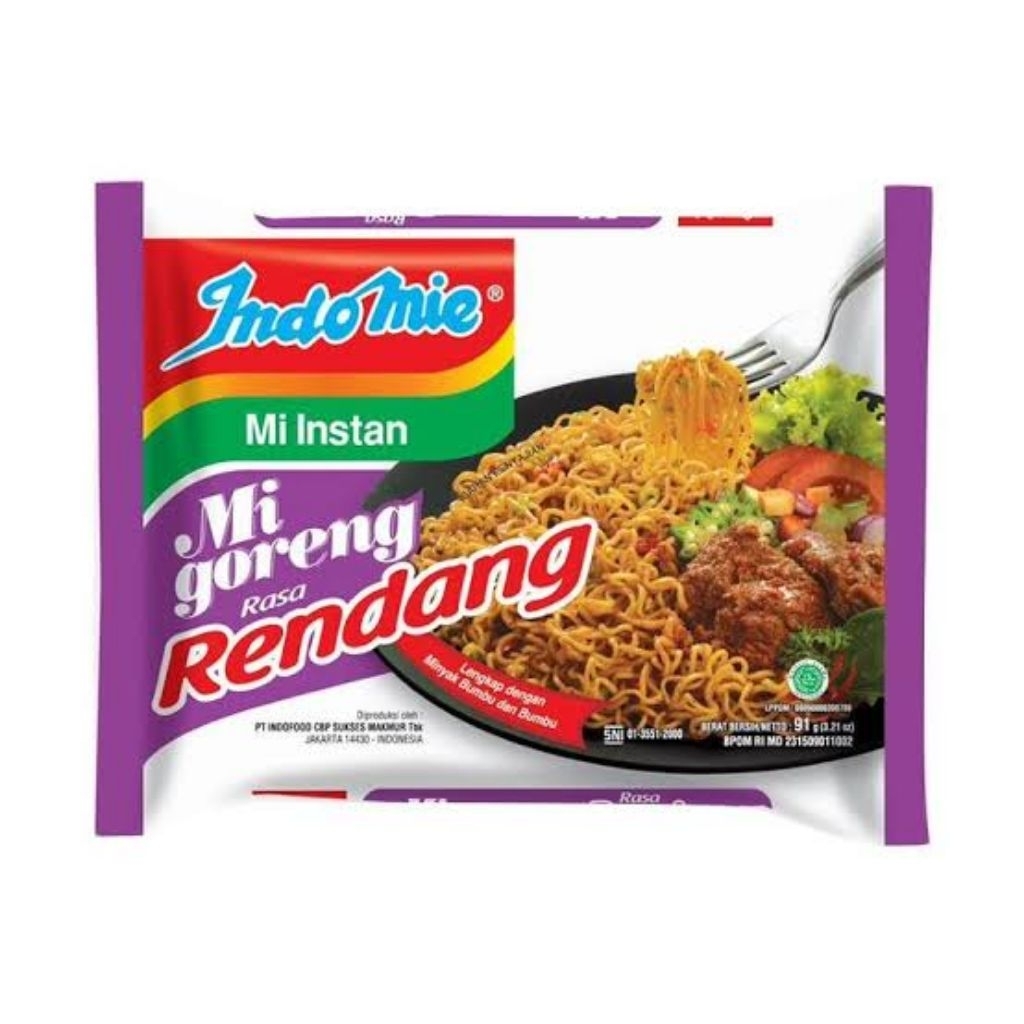 Indomie Goreng Aceh / Ayam Geprek Hype Abis / Rasa Rendang Padang Mie Instan Ecer Murah BPOM