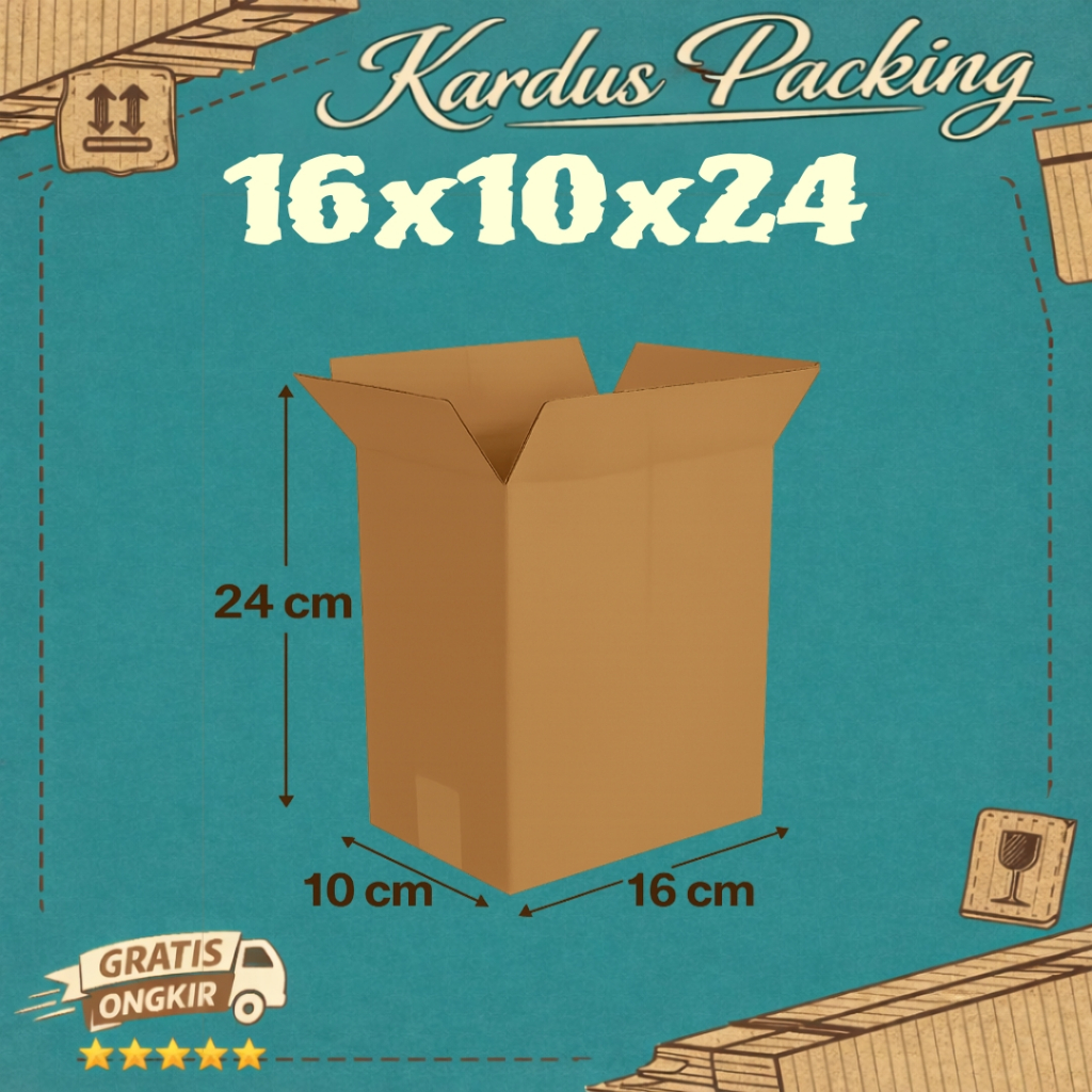 Kardus Polos UK 16x10x24 Karton Box Polos Kardus Packing Dus Kecil Dus Besar Karton Box Packing