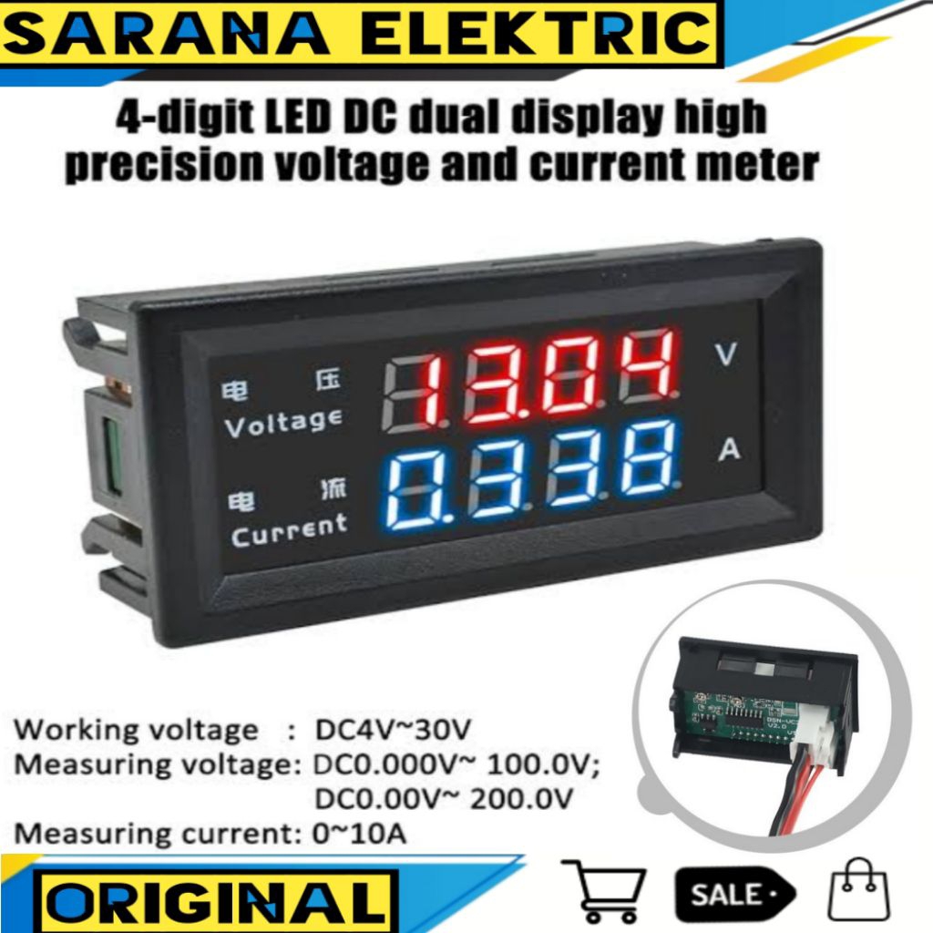 AMMETER M4 430 10A 4-BIT M4430 200V 100V VOLTMETER 4BIT 4 DIGIT PRESISI TINGGI