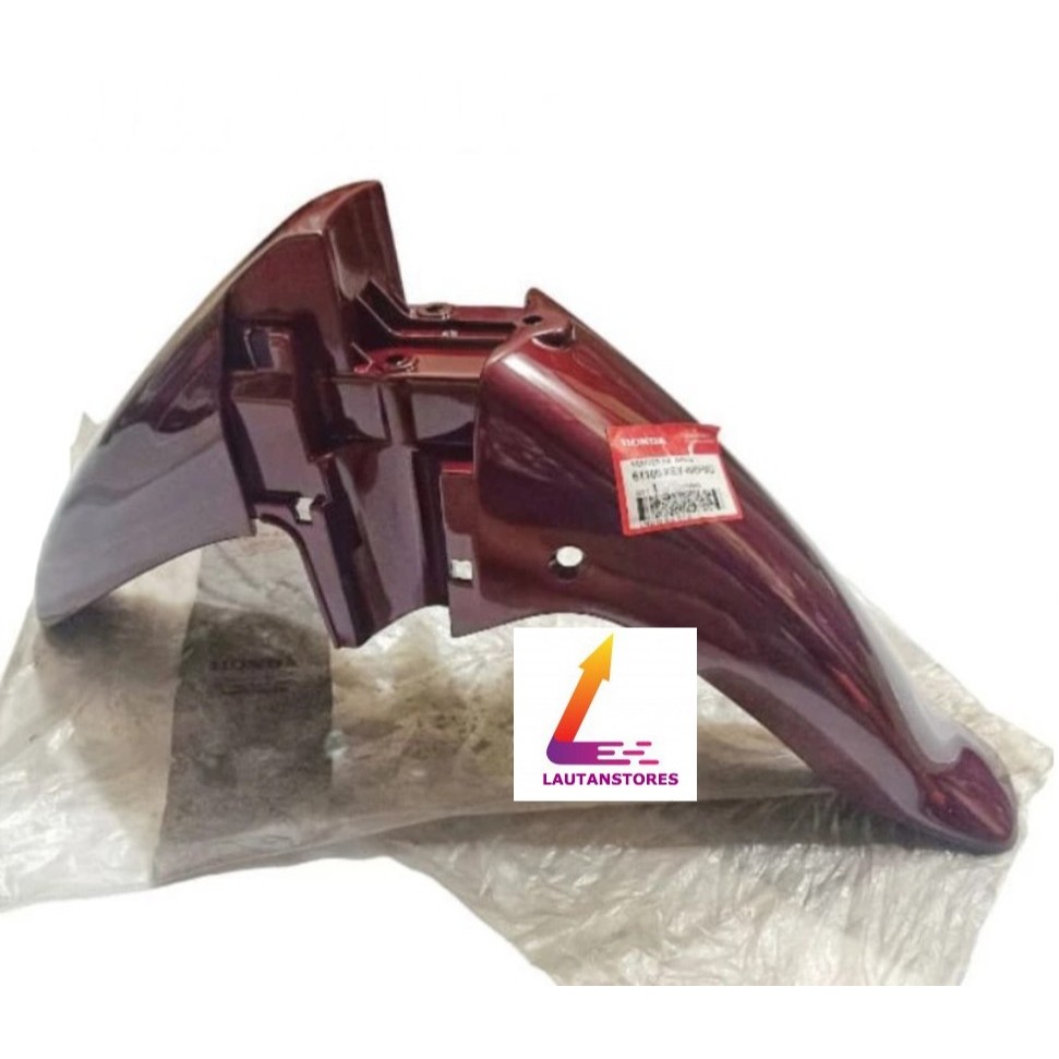 61100-KEV-880FMD FRONT FENDER SPAKBOR DEPAN SUPRA 100 SUPRA X LAMA FIT LAMA MERAH TUA ORIGINAL AHM