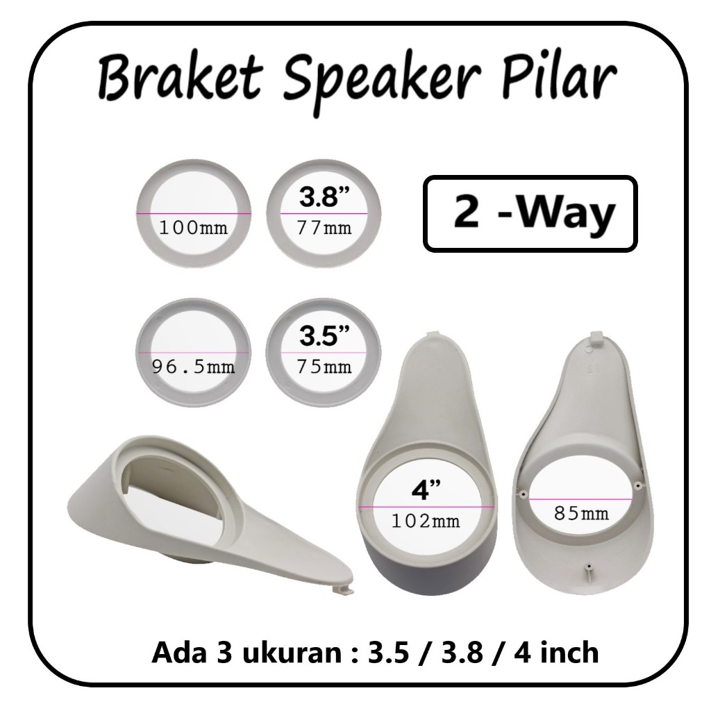 PANGKON PILAR PLASTIK 2 WAY - Braket Dudukan Speaker Tweeter Pilar Audio Mobil Coaxial
