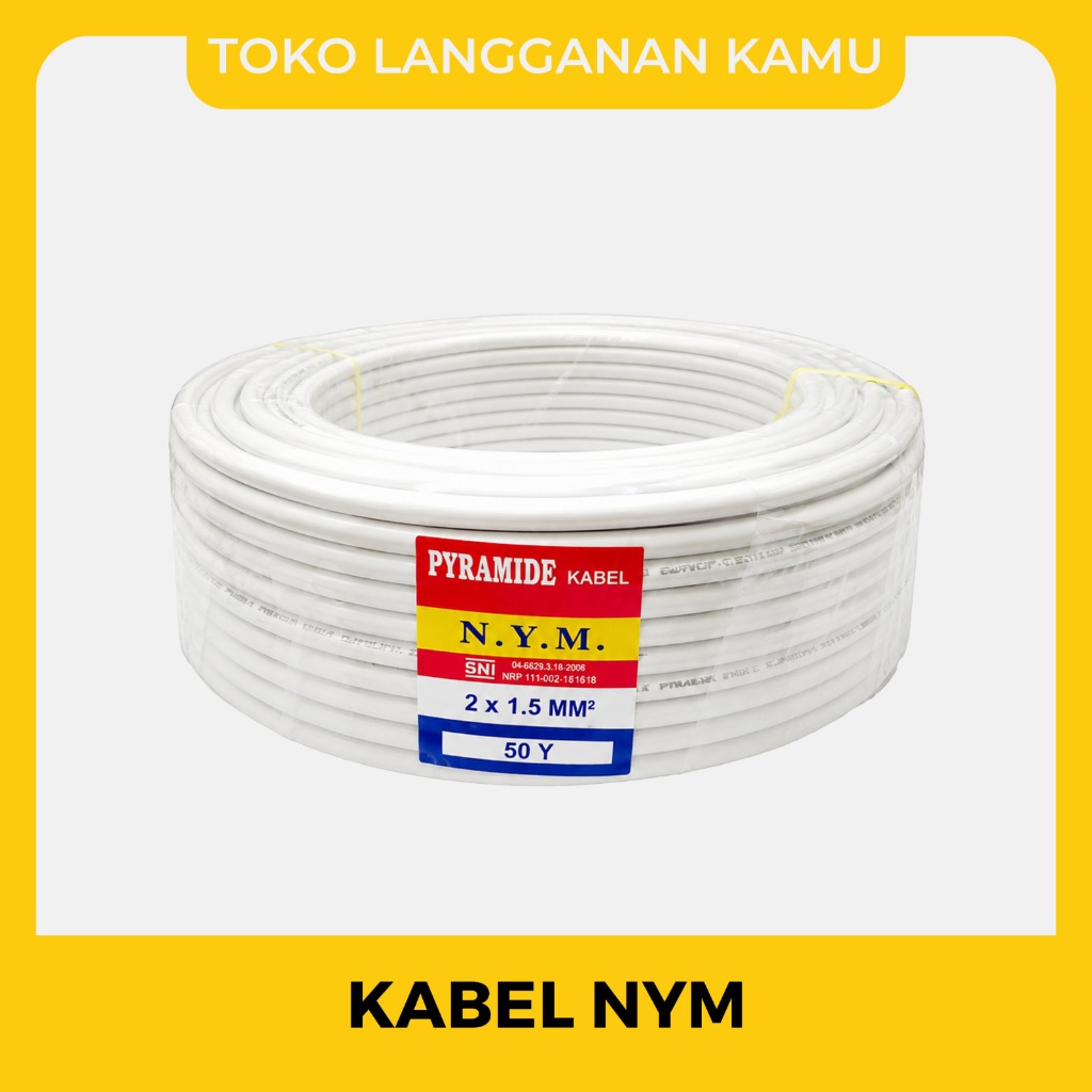 Kabel NYM PYRAMIDE 2x1.5 MM² 50 Yard | Kabel Listrik SNI untuk Instalasi Rumah & Bangunan