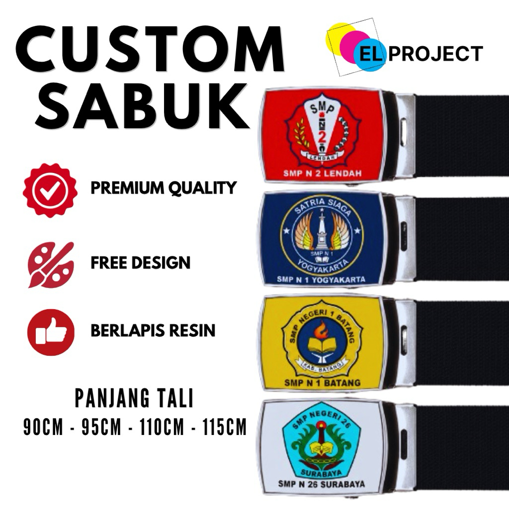 Custom Sabuk Sekolah Lapis Resin SD - SMP - MI - SMA -SMK Lapis Resin Premium
