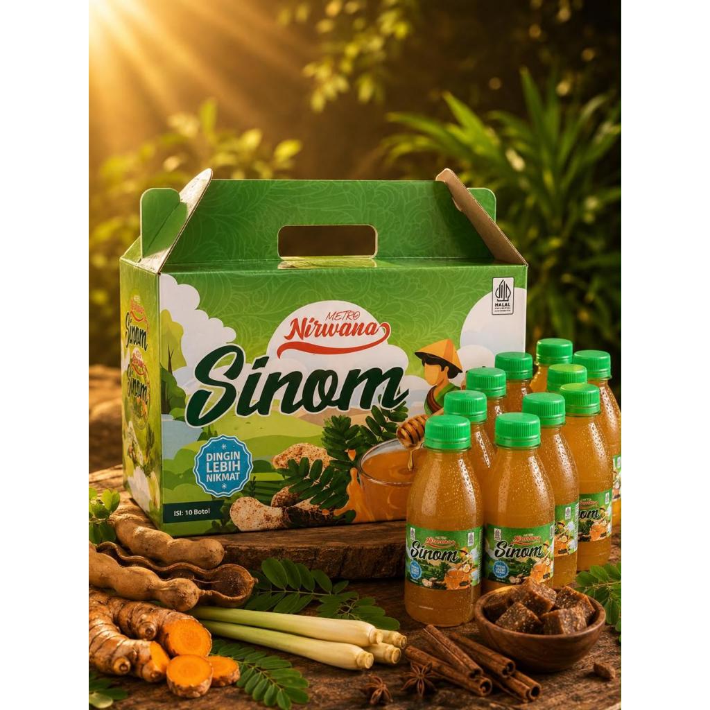 1 Dus Isi 10 pcs Minuman Herbal Alami Segar Nirwana Beras Kencur Sinom Asem 500 ml dan 250 ml isi 10