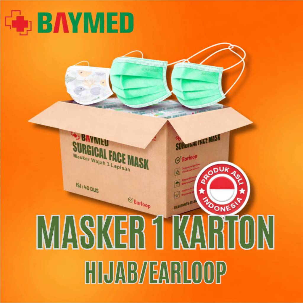 Masker 1 Karton BAYMED Hijab/Earloop  Medis