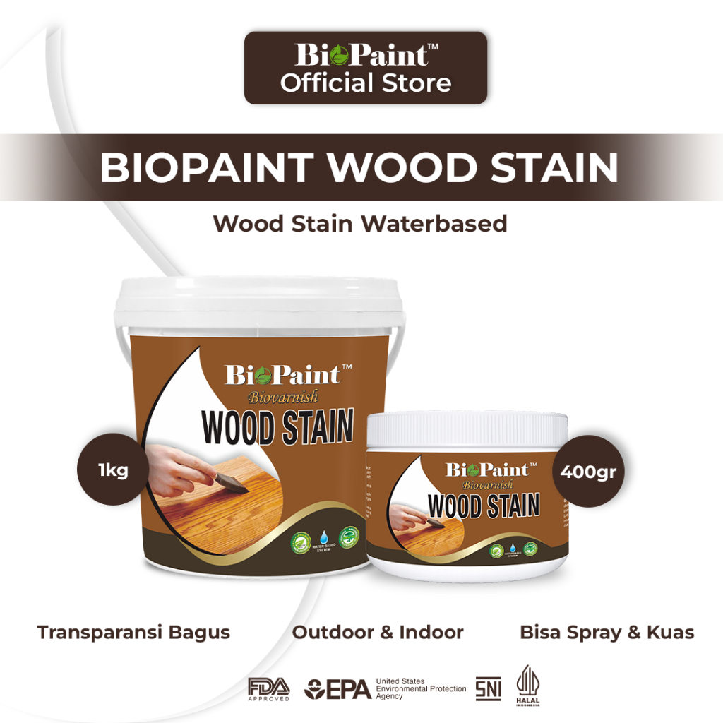 Cat Kayu Termurah Biovarnish Wood Stain Walnut Brown