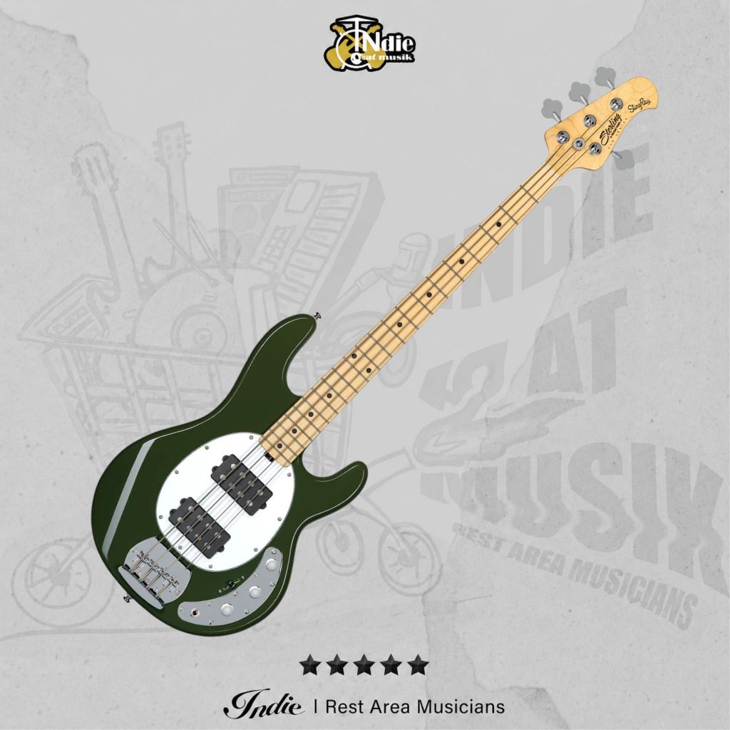 Bass Sterling SUB Series RAY4 HH 4 string Maple Fretboard-Olive