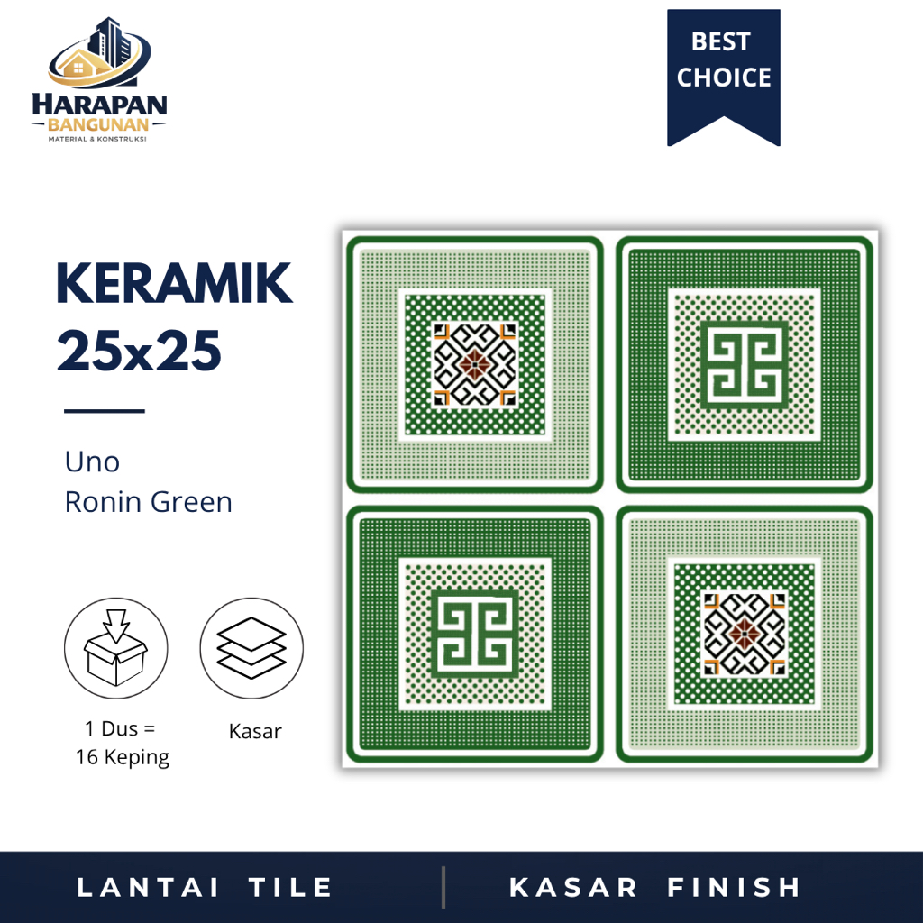 Keramik Kamar Mandi 25x25 Uno Ronin Green Keramik Lantai Kasar Hijau 25 x 25