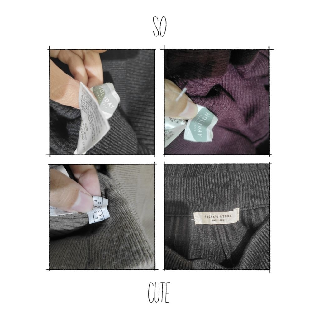 Celana Kulot Uni Tali Plisket Rok Duyung Knit Rajut ZR Uniqlo Holiday American Holic Brand