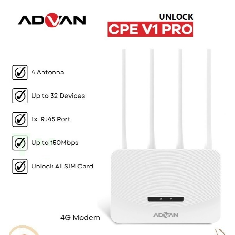 Modem Router 4G LTE Advan CPE V1 PRO Modem sim card 2ND