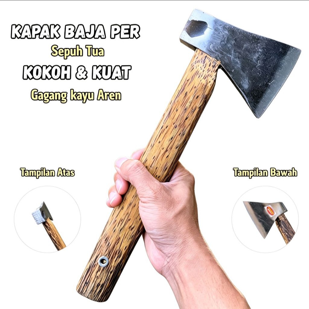 Kapak Baja Serbaguna Ukuran Besar Dan Kecil Gagang Kayu Aren