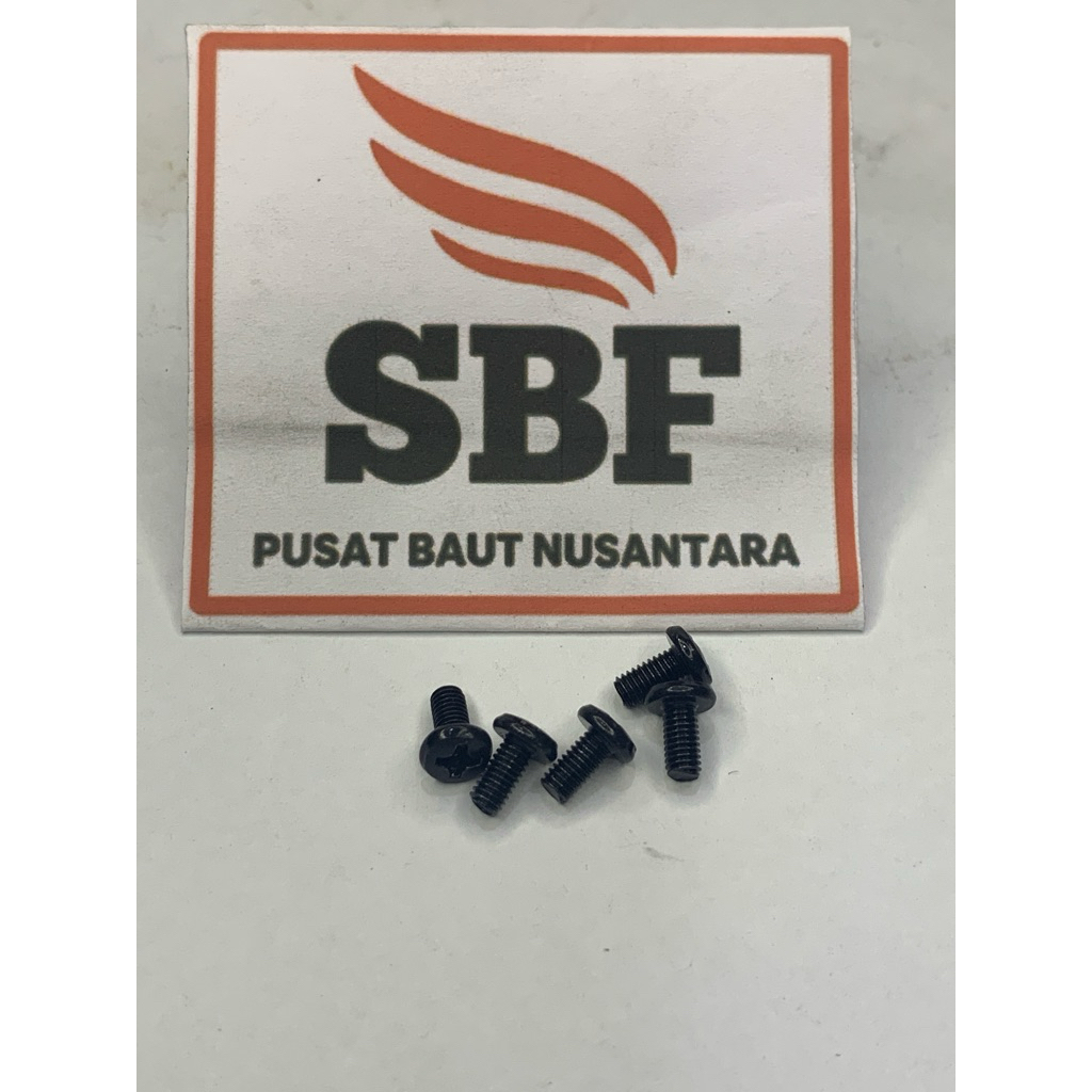 (PAKET 200) Baut JP M3x6mm hitam -SBF