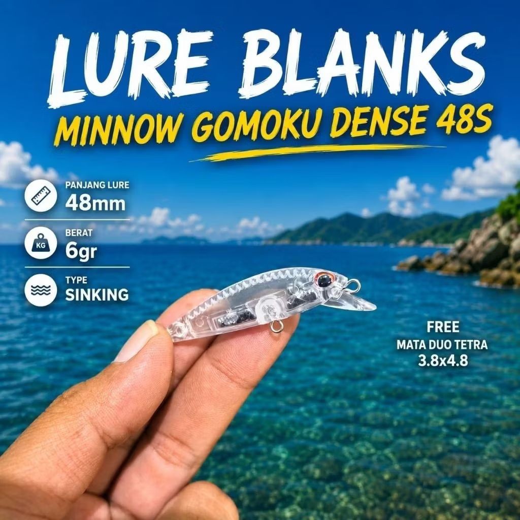 LURE BLANK MINNOW GOMOKU DENSE 48S 48MM-6GR SINKING [LB17]