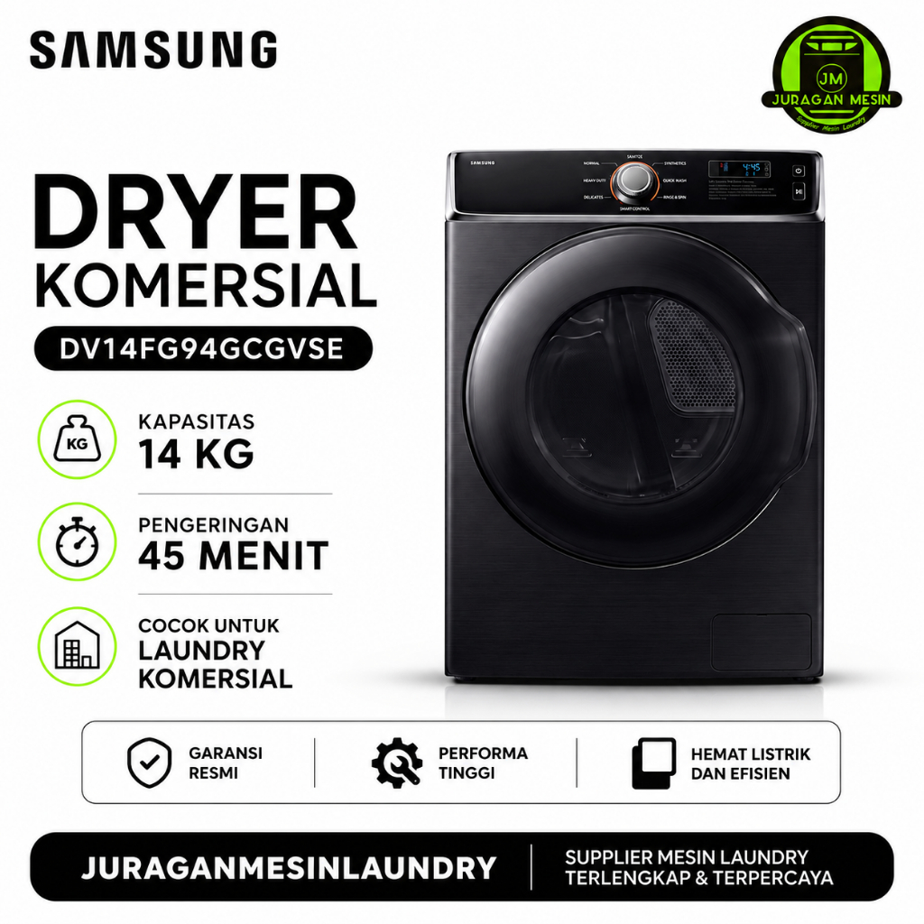 SAMSUNG DRYER KOMERSIAL 14Kg GAS DV14FG94GCGVSE | DRYER LAUNDRY | MESIN PENGERING Pakaian