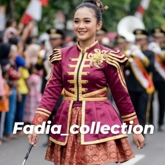 Baju Mayoret Maroon Gold/Baju Mayoret SD/Baju Mayoret Simpel