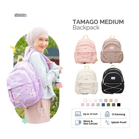 Himeku TAMAGO MEDIUM Backpack - Tas Sekolah Medium - Ransel Kanvas Wanita