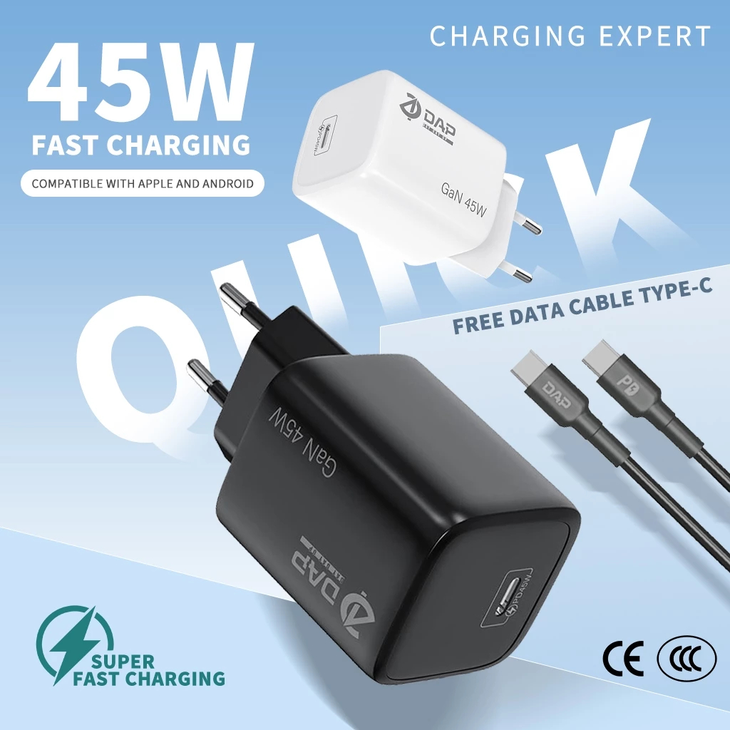 AP D-AP16 GAN Charger 45W Type-C Port for Samsung iPhone 15 16 Pro Max PD Type C Fast Charging